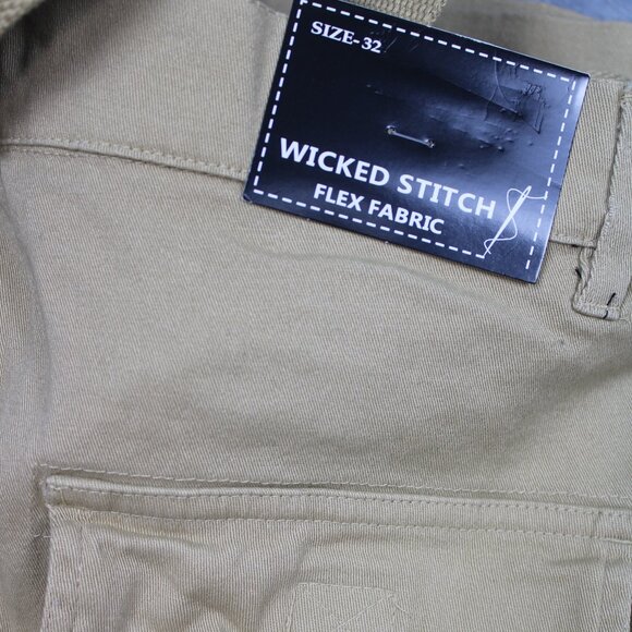 Wicked Stitch Khaki Chino Shorts Size: 32 - Picture 1 of 10